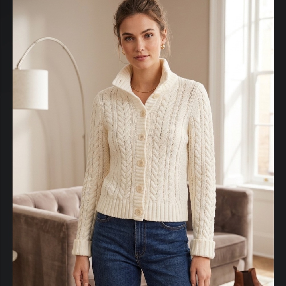 St. John's Bay Cable-Knit Button Cardigan